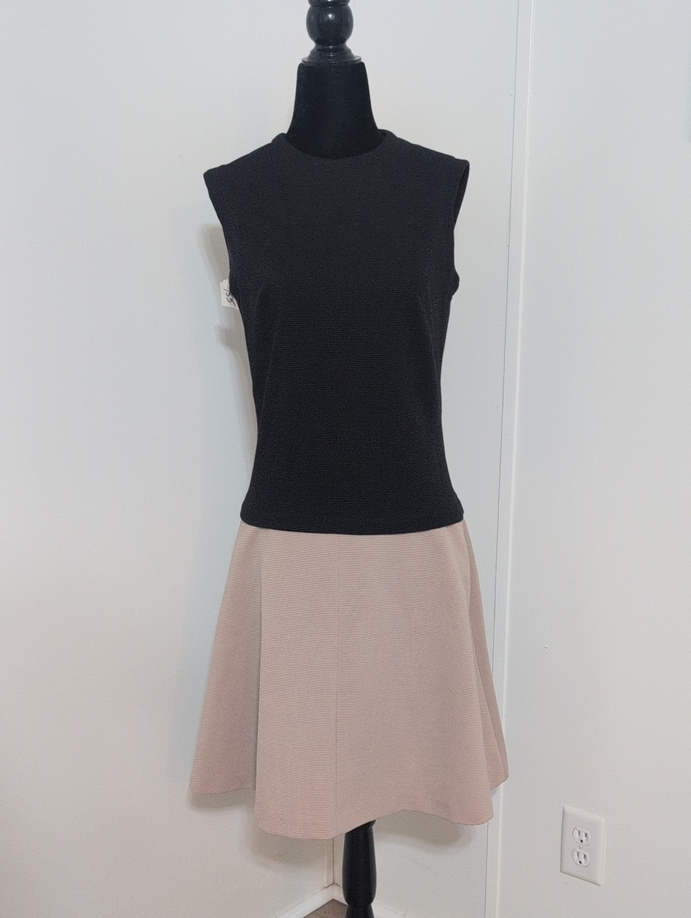 Vintage Kay Windsor Neutral Black And Beige Dress Union Tags
